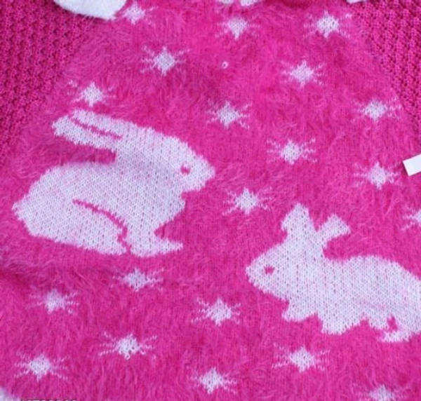 Pretty Comfy Long Sleeves Girl Sweaters - 2-3 Years, Pink, Wool, Pack of 1